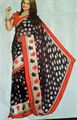 Black saree with polka effects and borders.(n32)