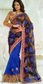 Georjet and south silk latest blue mumbai style saree.(n64)
