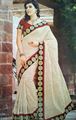 Contrast border saree in fancy fabric.(n129)