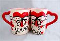 I love you couple mug Miss you couple mug (4x4 inch)(43b)