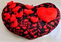 Red & black  heart  cushion (19x14 inch) (20561)