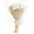 10 White Carnations with White Paper Packing by FNP
