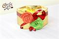 Gold box with flowers Chocolates - 15 pcs