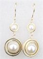 Gold Colored With White Pearl Round Dangler(FERG015)