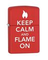 Zippo Keep Calm & Flame On Red Matte Finish Lighter (28671)