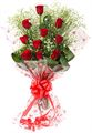 10 Red Roses with Cellophane Paper by FNP