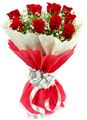 10 RED ROSES WITH DUAL PAPER PACKING  by FNP Flowers