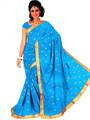 MNS Georgette Saree with Zari Embroidery work and Blouse Piece (16SU135)