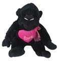Black Monkey with Pink Heart