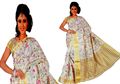 Hiba Machine Weaved Cotton Mixed Saree With Thread Embroidery Work And Blouse Piece (16SU107)