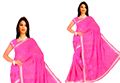 Georgette Saree With Thread Embroidery Work And Matching Blouse Piece (16SU117)