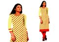 Kavita Fashion Cotton Kurtha Piece With Thread Embroidery & Swarvoski Work (16SU224)