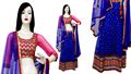 Net  lehenga in Royal blue Full Stitched ready to wear