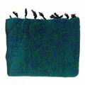 Blue/Green Black Fringed Woolen Shawl