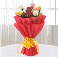 8 Mix Roses with Non Woven Paper Packing by FNP