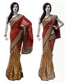 Red Georgette Sari With Matching Blouse Piece