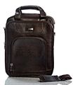 Brown Faux Leather Laptop Backpack