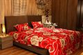 Red Floral King Size Bedsheet Set