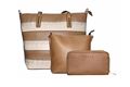 Faux Leather Handbags (Set of 3)-Brown