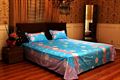 Flower Printed Bed Sheet in LT Pink and Sky Blue- Single Bed Size (90 X 100)