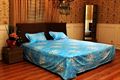 Floral Printed Bedsheet  in LT Blue-Double Bed Size