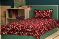 Spherical Pattern Printed Bed Sheet in Maroon- Single Bed Size