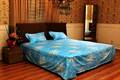 Flower Printed Bed Sheet in LT Pink and Sky Blue-King Size
