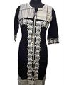 Black and White  with Floral Designs Kurta