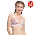 Printed Plunge Neck Demi Cup Beginners Bra - (Set of 3)