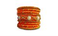 Orange Silk Thread Designer Bangle Set - KPCBangles7