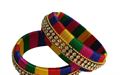 Multicolor Silk Thread Designer Bangle Set - KPCBangles9