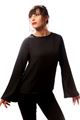 Fluted Sleeve Top (Black)