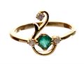18-Carat Gold Ring with Emerald and Three Diamonds
