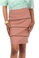 Bella Jones Pink Pencil Skirt with Contrast Piping-SA044P