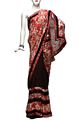 Red & Black Georgette Saree with Floral Print