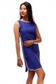 Bella Jones Linen Blue Dress with Contrast Piping-SA036B