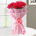 10 Pink Carnations with Pink Paper Packing by FNP