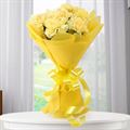 10 Yellow Carnations with Yellow Paper Packing by FNP