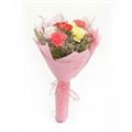 6 Carnations with Pink Paper Packing by FNP