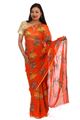 Printed Chiffon Saree with Thread Work and  Zari Border with Stone Work - SareeNiva-01-5