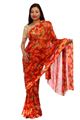 Japanese Printed Chiffon Sari with Zari Border - SareeNiva-07-A