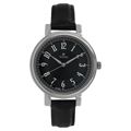Black Dial Leather Strap Watch - 2554SL02
