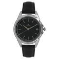 Black Dial Leather Strap Watch - 2556SL02