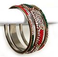 Metal Bangles with Crystals 1