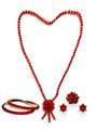 Red Potey Necklace with Potey Bangles, Earrings and Ring