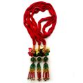 Red Chulthi with Red, Golden and Green Tassels