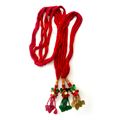 Red Chulthi with Heart Shaped Tassels