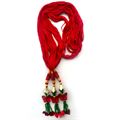 Red Chulthi with Butterfly Shaped Tassels