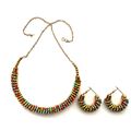 Colorful Metal Woven Necklace Set