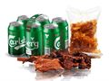 Carlsberg (6 cans) with Dry Meat (500 gm) and Local Chips (250 gm)